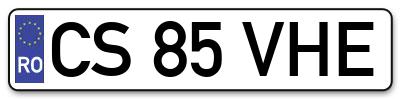 Placuta inmatriculare numar auto  CS-85-VHE, CS 85 VHE, CS85VHE
