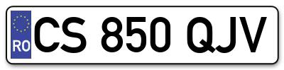 Placuta inmatriculare numar auto  CS-850-QJV, CS 850 QJV, CS850QJV