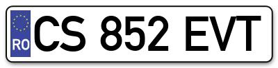 Placuta inmatriculare numar auto  CS-852-EVT, CS 852 EVT, CS852EVT