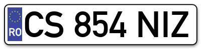 Placuta inmatriculare numar auto  CS-854-NIZ, CS 854 NIZ, CS854NIZ