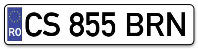 Placuta inmatriculare numar auto  CS-855-BRN, CS 855 BRN, CS855BRN