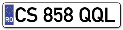 Placuta inmatriculare numar auto  CS-858-QQL, CS 858 QQL, CS858QQL