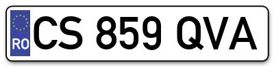 Placuta inmatriculare numar auto  CS-859-QVA, CS 859 QVA, CS859QVA