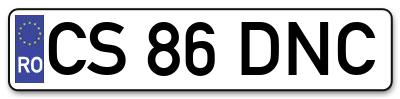 Placuta inmatriculare numar auto  CS-86-DNC, CS 86 DNC, CS86DNC
