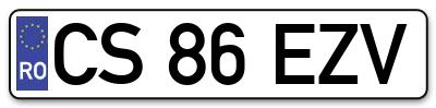 Placuta inmatriculare numar auto  CS-86-EZV, CS 86 EZV, CS86EZV