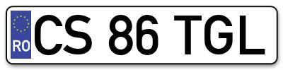 Placuta inmatriculare numar auto  CS-86-TGL, CS 86 TGL, CS86TGL