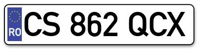 Placuta inmatriculare numar auto  CS-862-QCX, CS 862 QCX, CS862QCX
