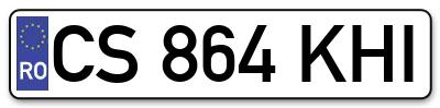 Placuta inmatriculare numar auto  CS-864-KHI, CS 864 KHI, CS864KHI