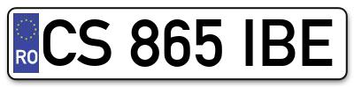 Placuta inmatriculare numar auto  CS-865-IBE, CS 865 IBE, CS865IBE