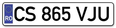 Placuta inmatriculare numar auto  CS-865-VJU, CS 865 VJU, CS865VJU