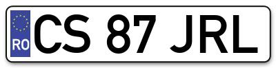 Placuta inmatriculare numar auto  CS-87-JRL, CS 87 JRL, CS87JRL