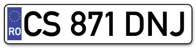 Placuta inmatriculare numar auto  CS-871-DNJ, CS 871 DNJ, CS871DNJ