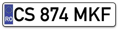 Placuta inmatriculare numar auto  CS-874-MKF, CS 874 MKF, CS874MKF