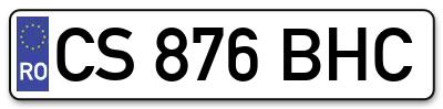 Placuta inmatriculare numar auto  CS-876-BHC, CS 876 BHC, CS876BHC