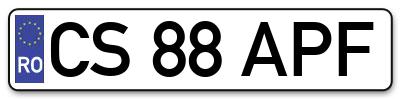 Placuta inmatriculare numar auto  CS-88-APF, CS 88 APF, CS88APF