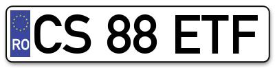 Placuta inmatriculare numar auto  CS-88-ETF, CS 88 ETF, CS88ETF