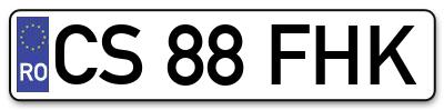 Placuta inmatriculare numar auto  CS-88-FHK, CS 88 FHK, CS88FHK