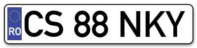 Placuta inmatriculare numar auto  CS-88-NKY, CS 88 NKY, CS88NKY