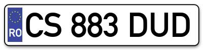 Placuta inmatriculare numar auto  CS-883-DUD, CS 883 DUD, CS883DUD