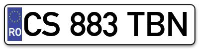 Placuta inmatriculare numar auto  CS-883-TBN, CS 883 TBN, CS883TBN