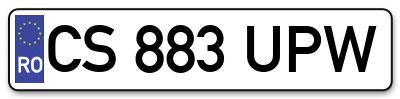 Placuta inmatriculare numar auto  CS-883-UPW, CS 883 UPW, CS883UPW