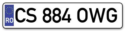 Placuta inmatriculare numar auto  CS-884-OWG, CS 884 OWG, CS884OWG