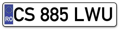 Placuta inmatriculare numar auto  CS-885-LWU, CS 885 LWU, CS885LWU