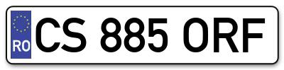 Placuta inmatriculare numar auto  CS-885-ORF, CS 885 ORF, CS885ORF