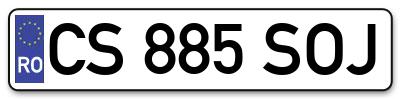 Placuta inmatriculare numar auto  CS-885-SOJ, CS 885 SOJ, CS885SOJ