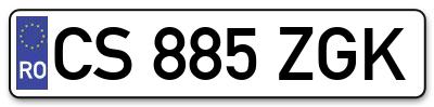 Placuta inmatriculare numar auto  CS-885-ZGK, CS 885 ZGK, CS885ZGK