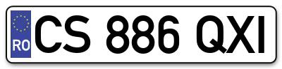 Placuta inmatriculare numar auto  CS-886-QXI, CS 886 QXI, CS886QXI