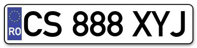 Placuta inmatriculare numar auto  CS-888-XYJ, CS 888 XYJ, CS888XYJ