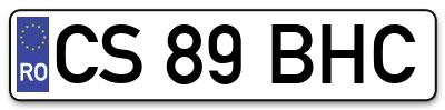 Placuta inmatriculare numar auto  CS-89-BHC, CS 89 BHC, CS89BHC