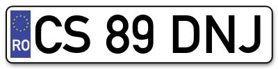 Placuta inmatriculare numar auto  CS-89-DNJ, CS 89 DNJ, CS89DNJ
