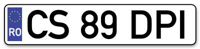 Placuta inmatriculare numar auto  CS-89-DPI, CS 89 DPI, CS89DPI