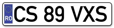 Placuta inmatriculare numar auto  CS-89-VXS, CS 89 VXS, CS89VXS