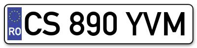 Placuta inmatriculare numar auto  CS-890-YVM, CS 890 YVM, CS890YVM