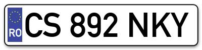 Placuta inmatriculare numar auto  CS-892-NKY, CS 892 NKY, CS892NKY