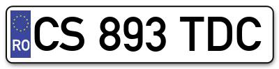 Placuta inmatriculare numar auto  CS-893-TDC, CS 893 TDC, CS893TDC