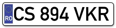 Placuta inmatriculare numar auto  CS-894-VKR, CS 894 VKR, CS894VKR