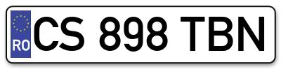 Placuta inmatriculare numar auto  CS-898-TBN, CS 898 TBN, CS898TBN