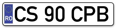 Placuta inmatriculare numar auto  CS-90-CPB, CS 90 CPB, CS90CPB