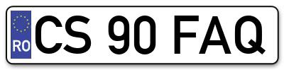 Placuta inmatriculare numar auto  CS-90-FAQ, CS 90 FAQ, CS90FAQ
