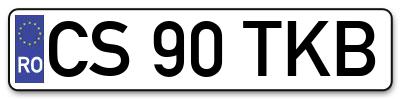 Placuta inmatriculare numar auto  CS-90-TKB, CS 90 TKB, CS90TKB