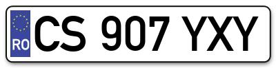 Placuta inmatriculare numar auto  CS-907-YXY, CS 907 YXY, CS907YXY