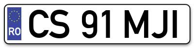 Placuta inmatriculare numar auto  CS-91-MJI, CS 91 MJI, CS91MJI