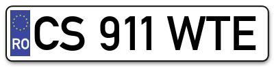 Placuta inmatriculare numar auto  CS-911-WTE, CS 911 WTE, CS911WTE