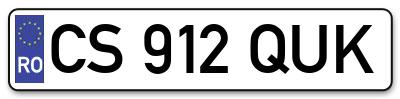 Placuta inmatriculare numar auto  CS-912-QUK, CS 912 QUK, CS912QUK