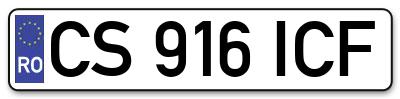Placuta inmatriculare numar auto  CS-916-ICF, CS 916 ICF, CS916ICF