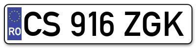 Placuta inmatriculare numar auto  CS-916-ZGK, CS 916 ZGK, CS916ZGK